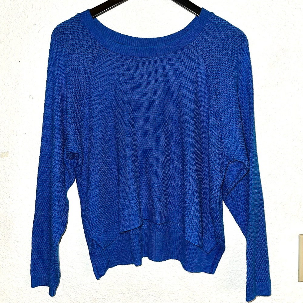 Royal Blue Crop Top Knit Sweater
